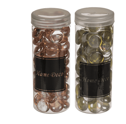 Deco glass nuggets, 6 colours ass.,