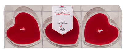 Candle in heart shaped glass,