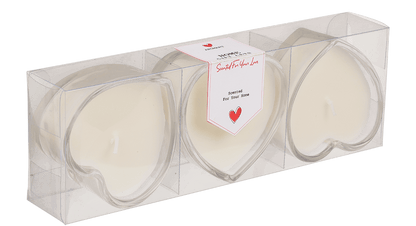 Candle in heart shaped glass,