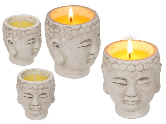 Citronella candle in buddha pot,