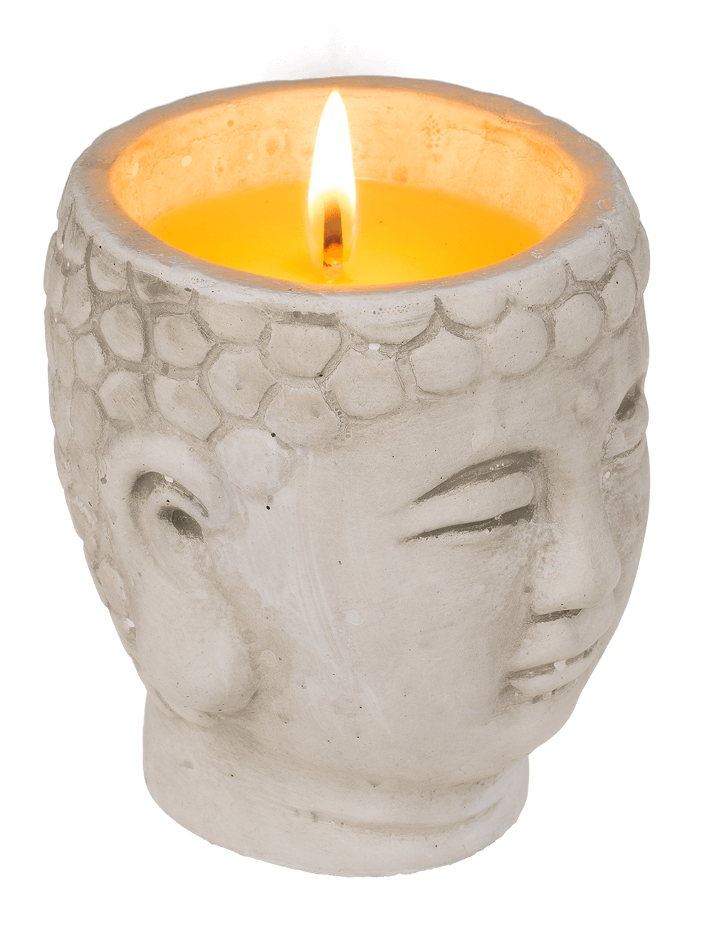 Citronella candle in buddha pot,
