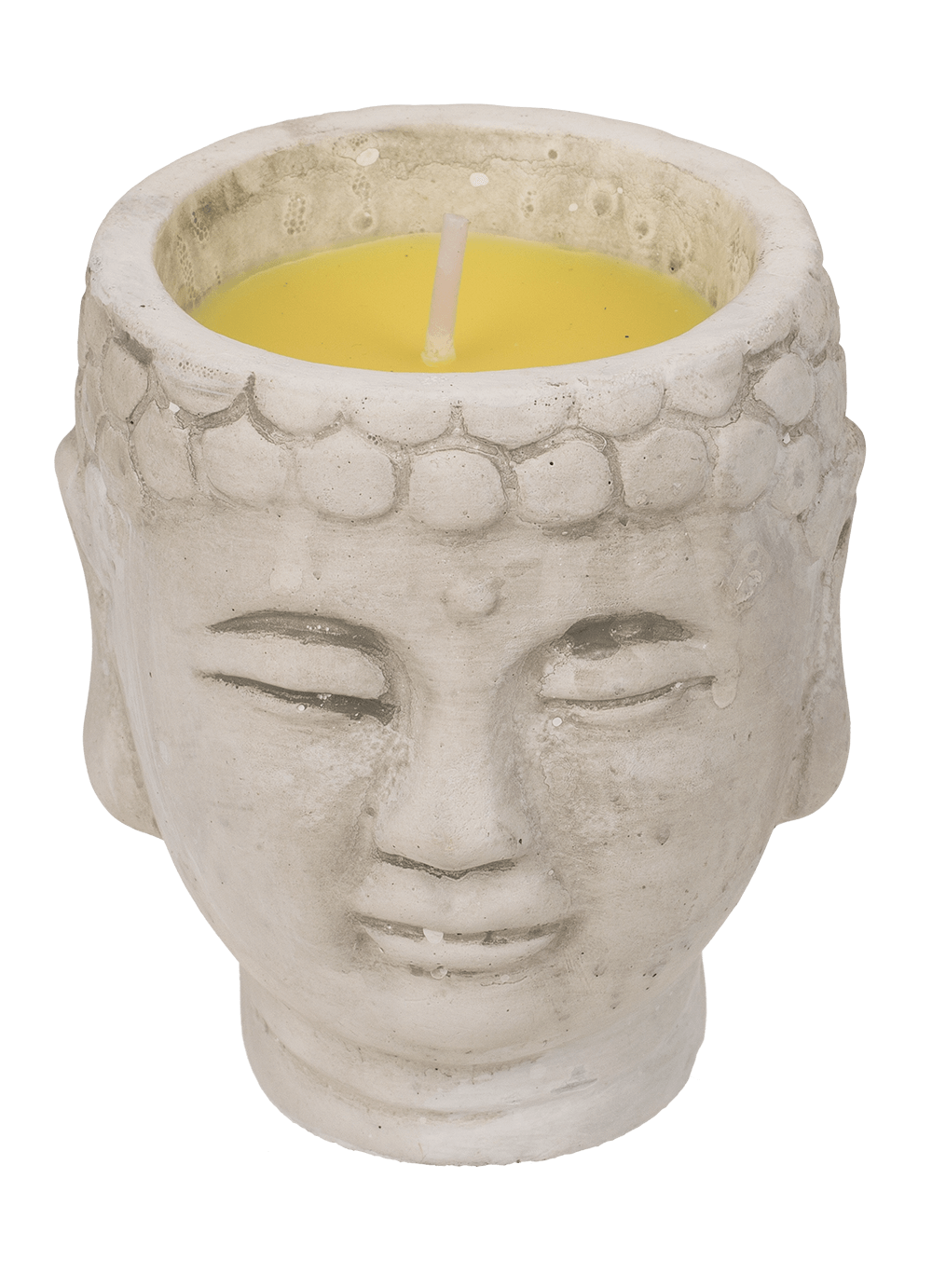 Citronella candle in buddha pot,