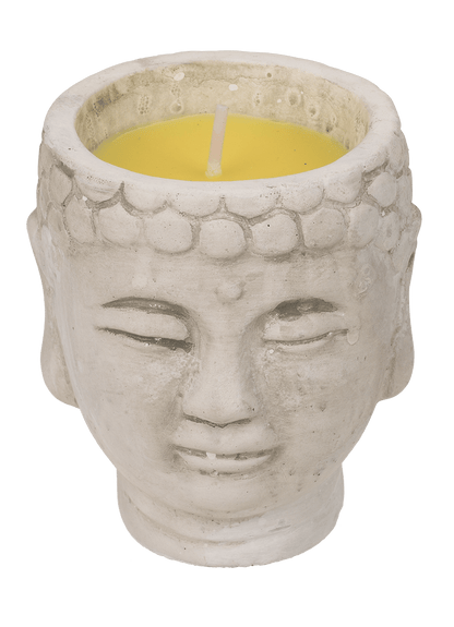 Citronella candle in buddha pot,