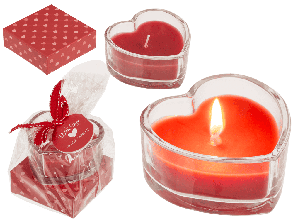 100776_000.png Candle in glass, heart shaped, - Afbeelding 1