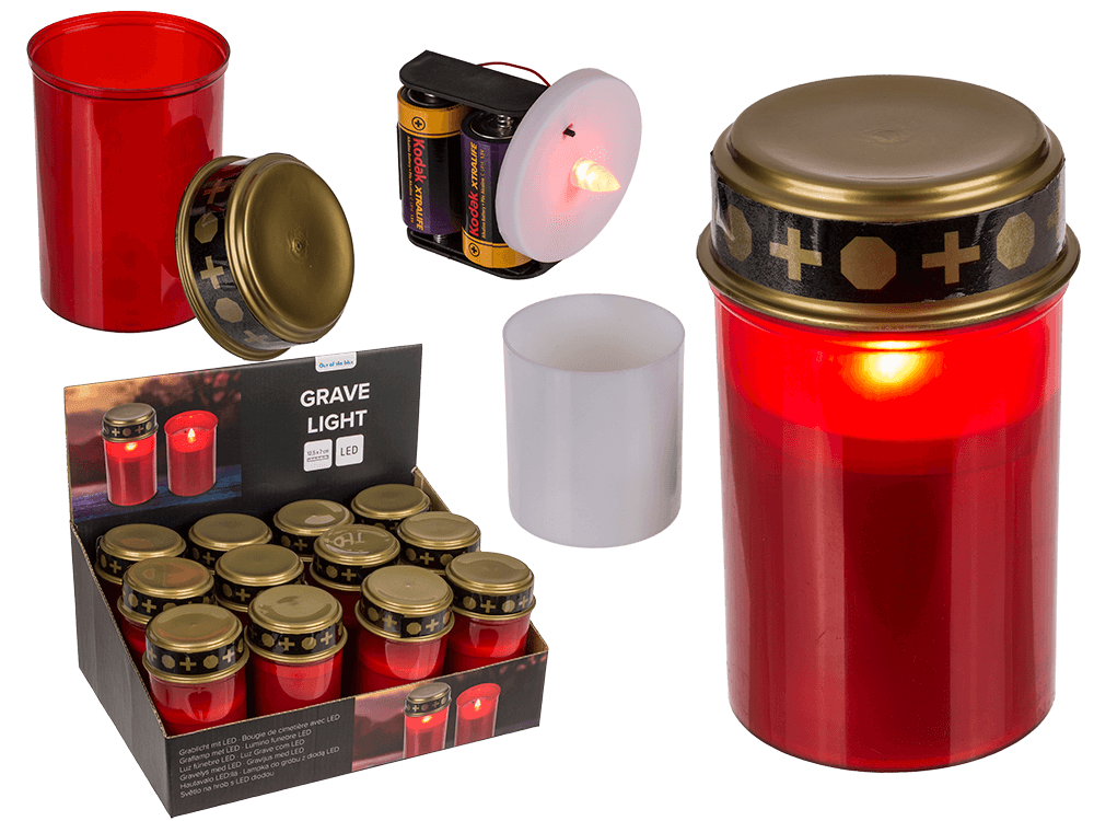 LED grave light, red,