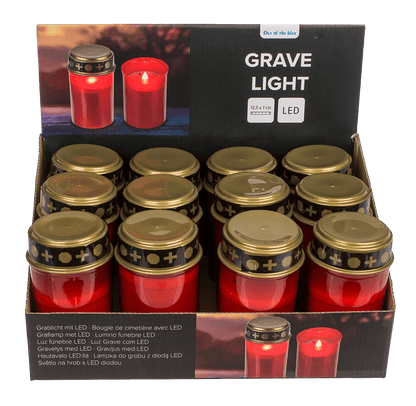 LED grave light, red,