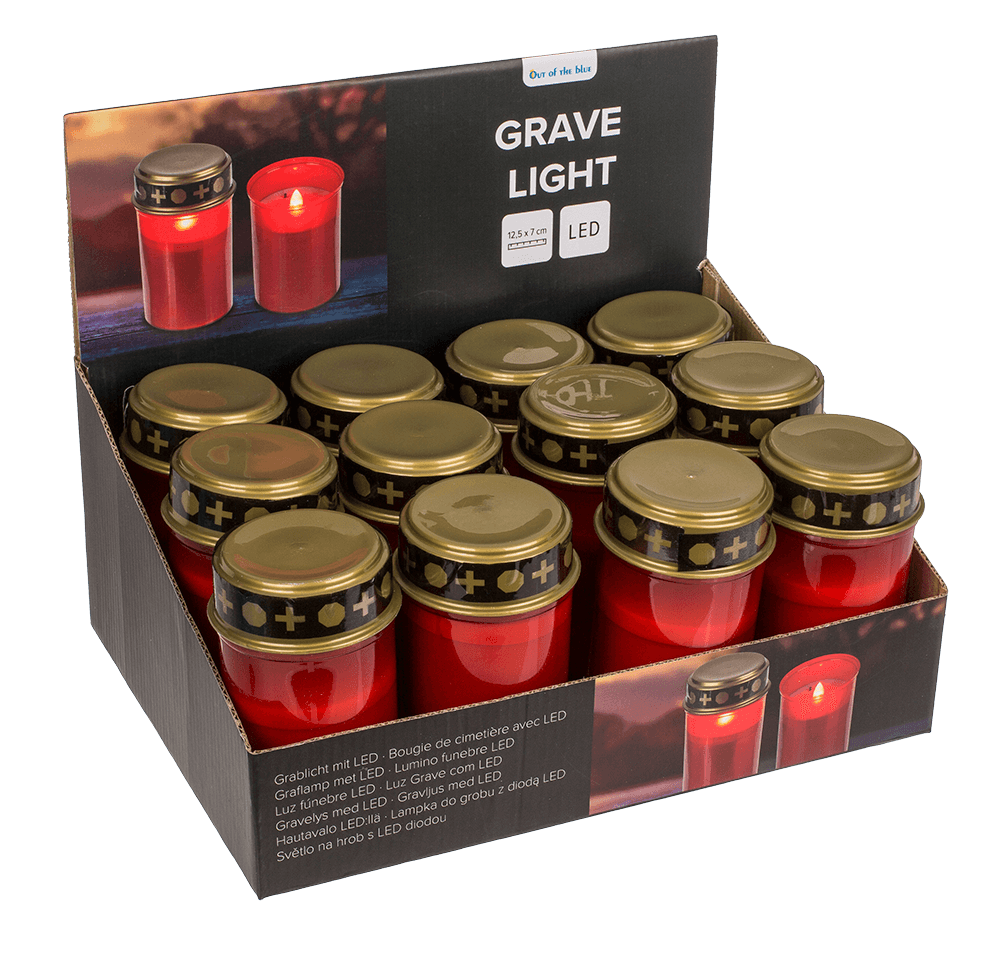 LED grave light, red,