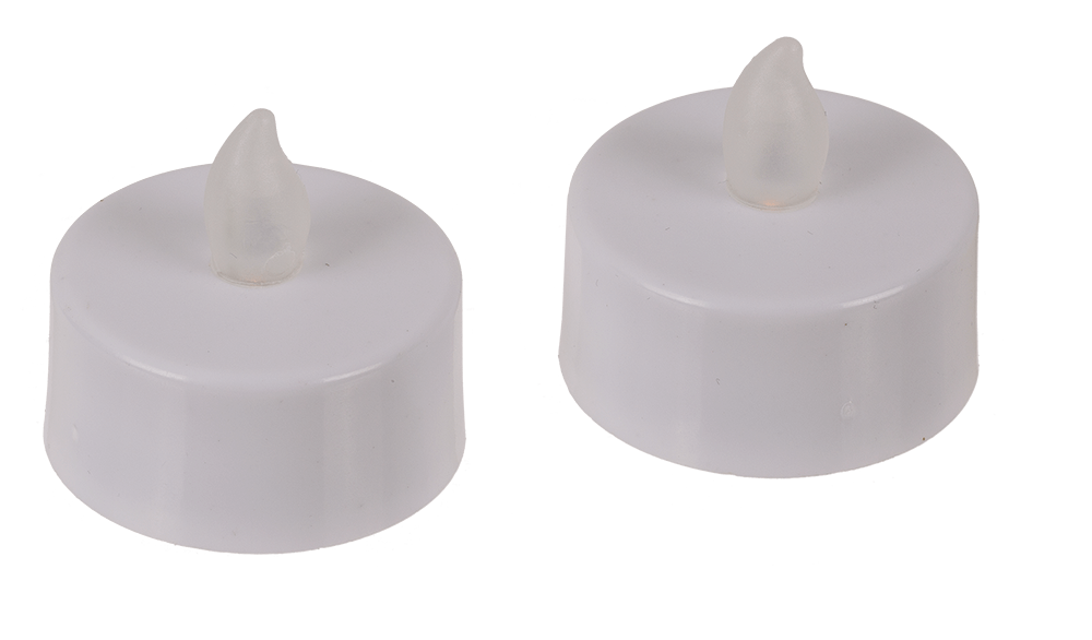 Tealight with warm white flickering LED,