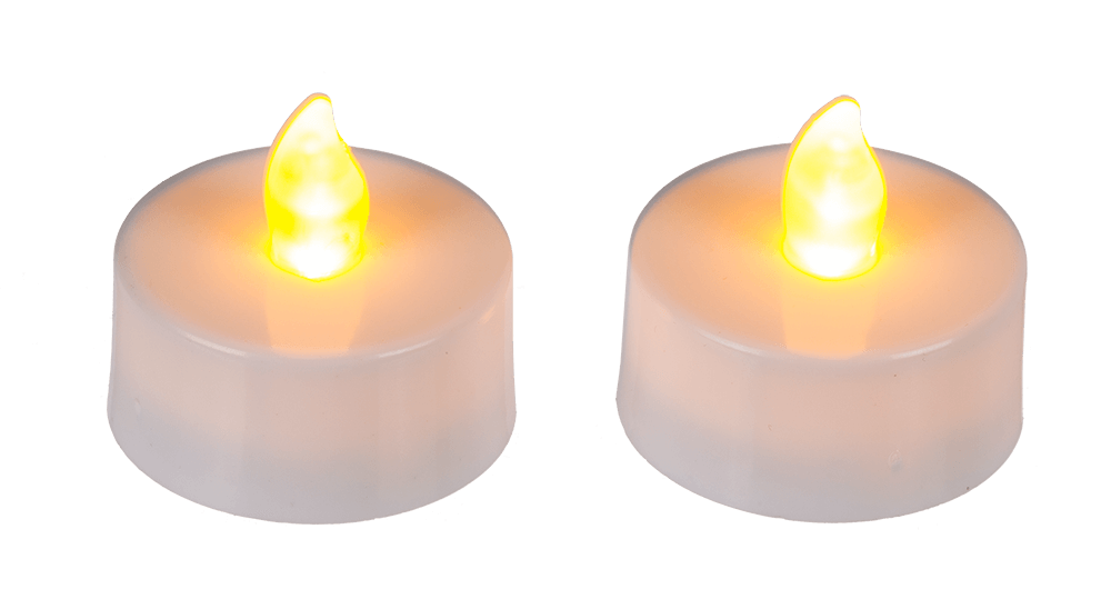 Tealight with warm white flickering LED,