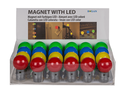 Coloured ball, with magnet & LED,
