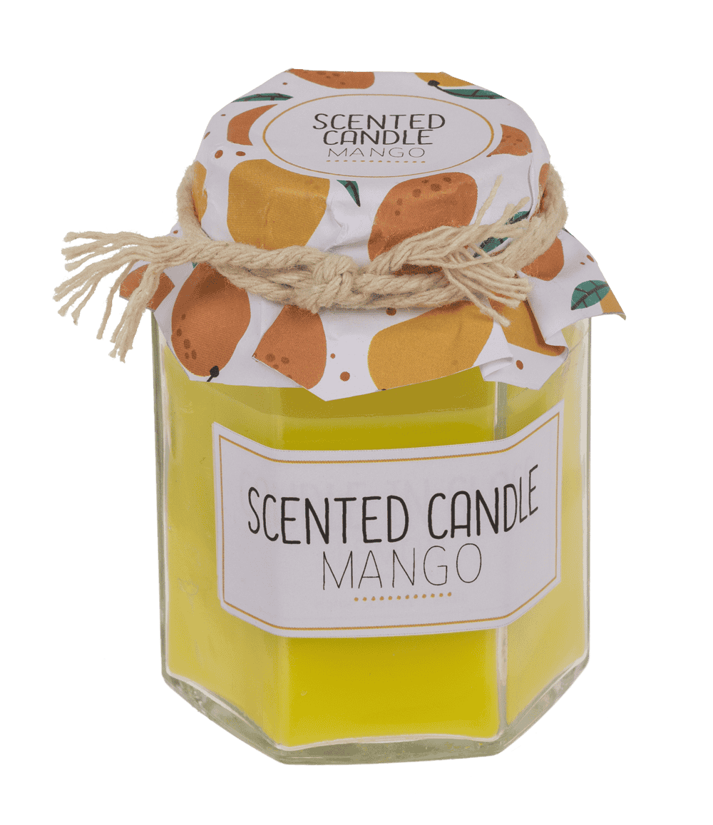 Scented candle in jar glass (strawberry,