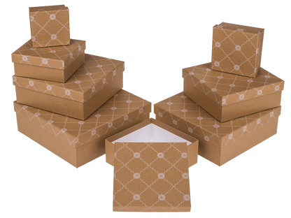 Kraft paper gift box, with flower rank,