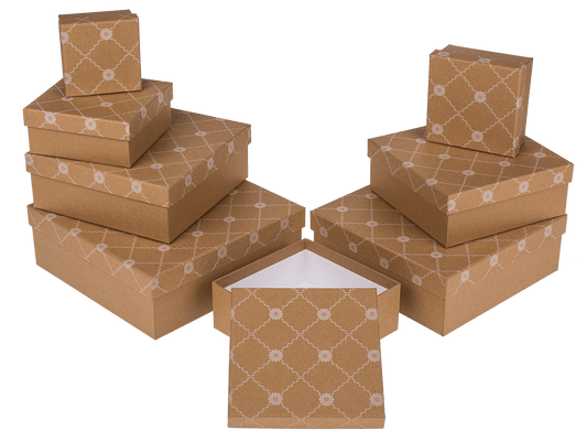 Kraft paper gift box, with flower rank,