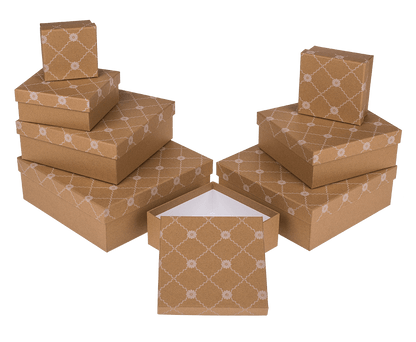 Kraft paper gift box, with flower rank,