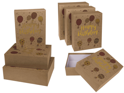 Kraft paper gift box, Happy Birthday,