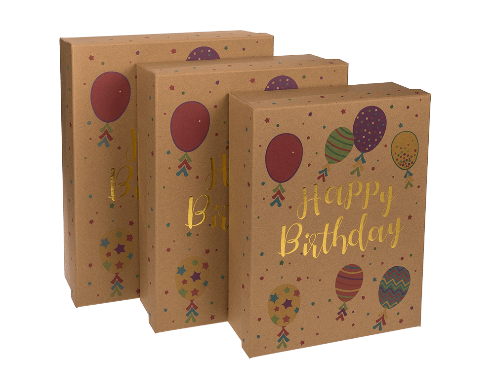 Kraft paper gift box, Happy Birthday,