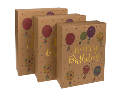 Kraft paper gift box, Happy Birthday,