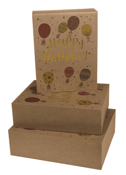 Kraft paper gift box, Happy Birthday,