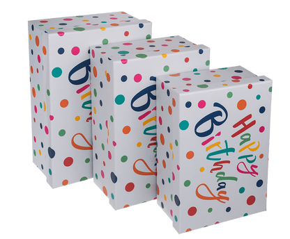 light grey colored paper gift box, Happy Birthday,