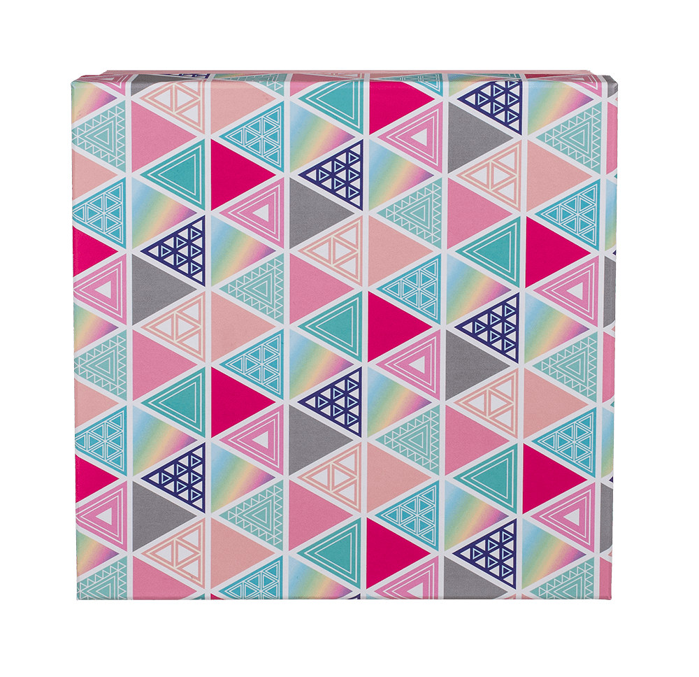 Pink gift box, Triangles,