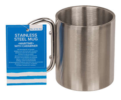 Stainless steel mug with carabiner, Maritime,