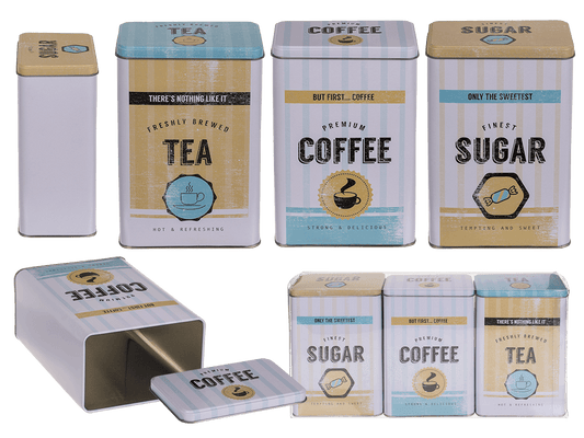 Rectangular tin box, Yellow-Blue,