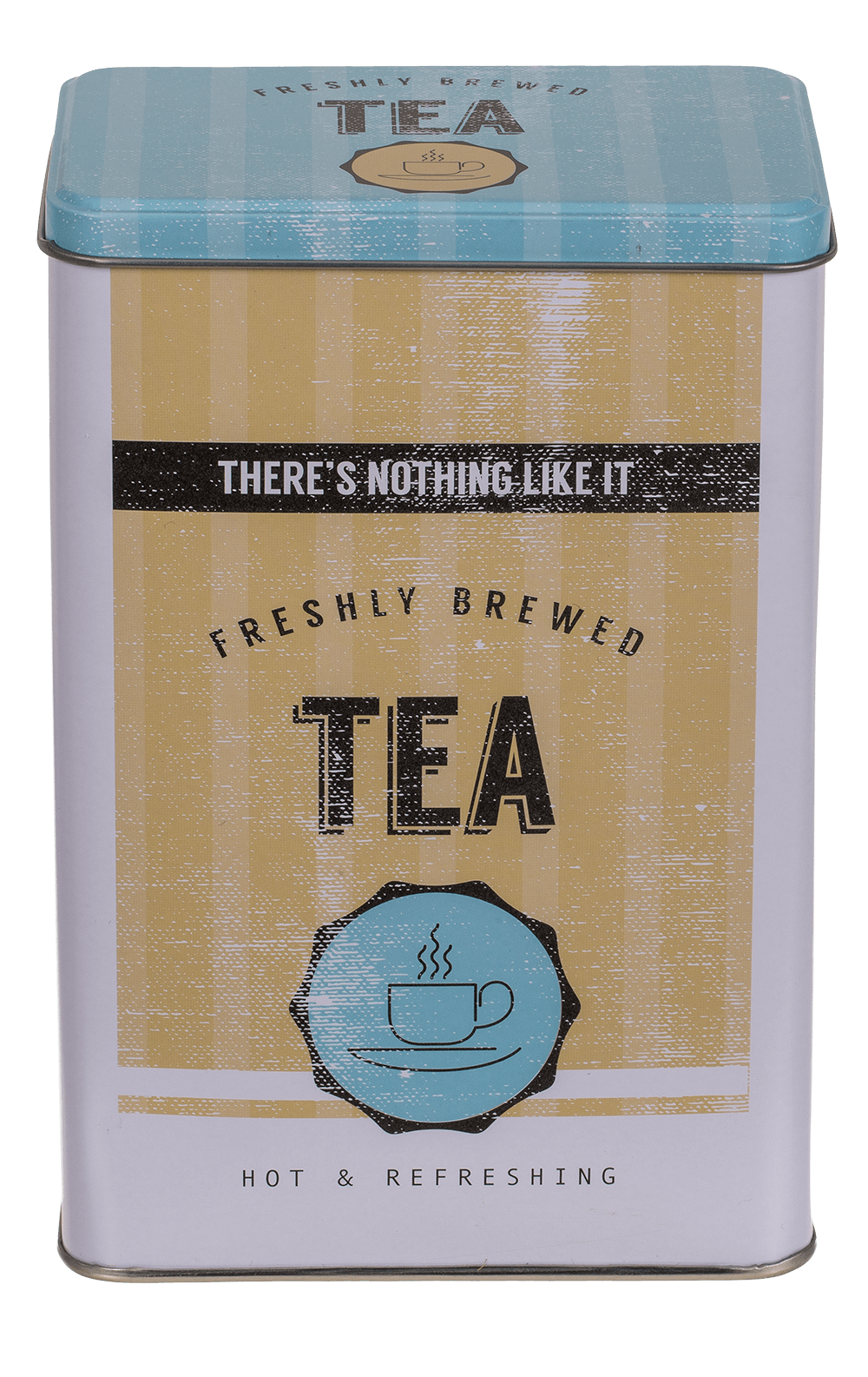 Rectangular tin box, Yellow-Blue,