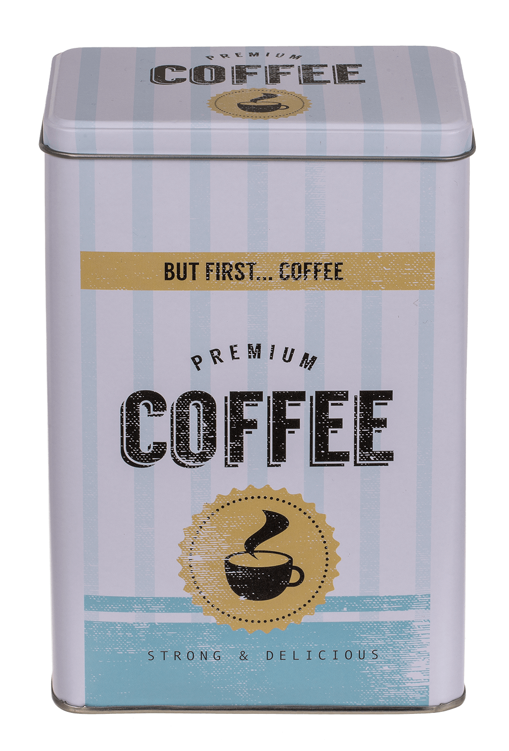 Rectangular tin box, Yellow-Blue,