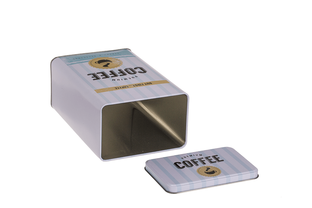 Rectangular tin box, Yellow-Blue,