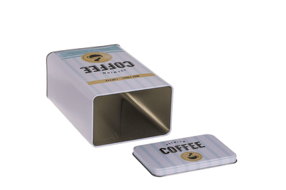 Rectangular tin box, Yellow-Blue,