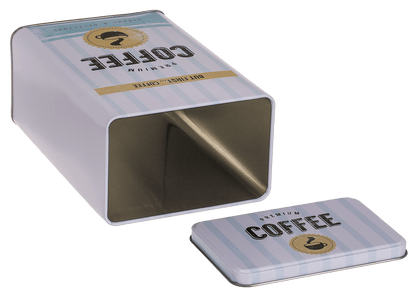 Rectangular tin box, Yellow-Blue,