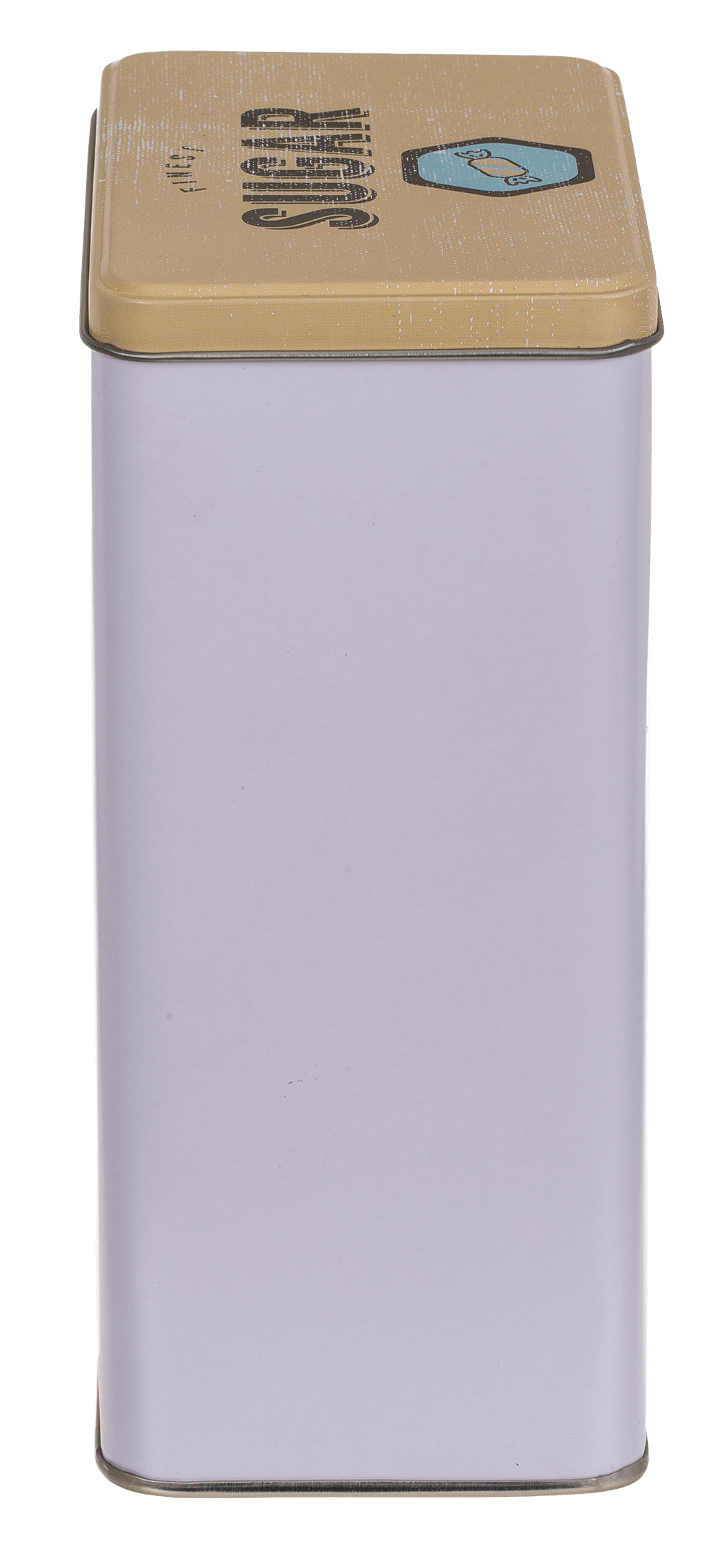 Rectangular tin box, Yellow-Blue,