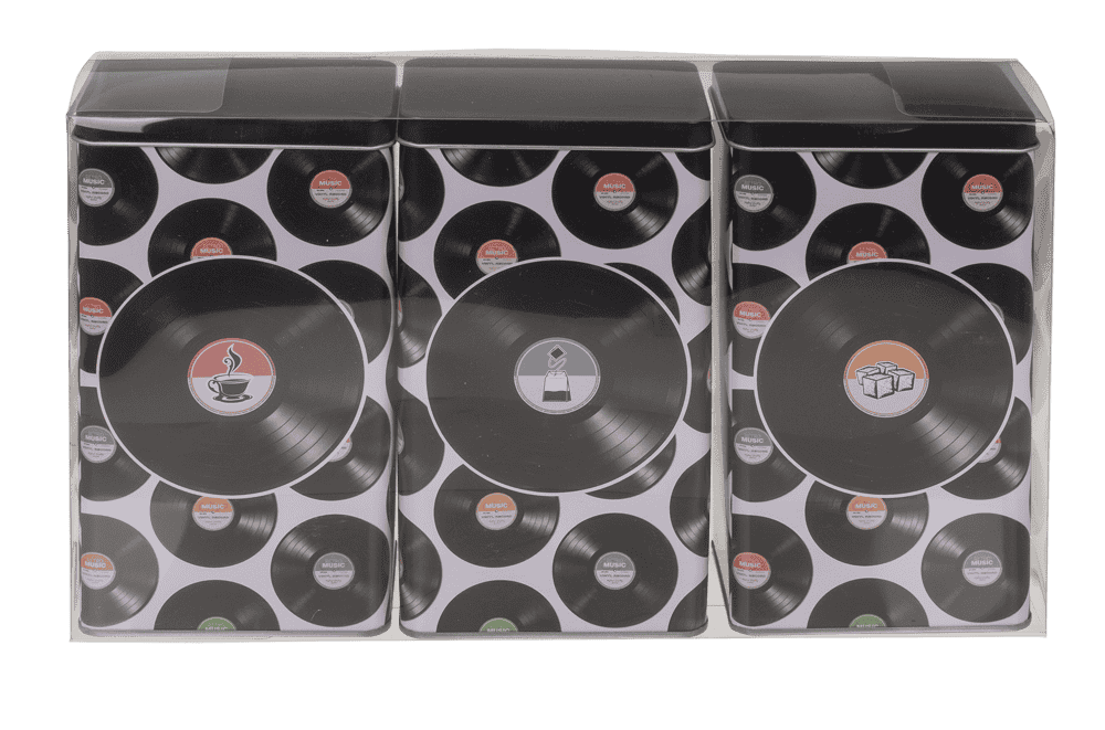 Rectangular tin box, Coffee, Tea & Sugar,