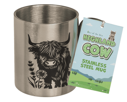 Stainless steel mug with 2 colored carabiner,