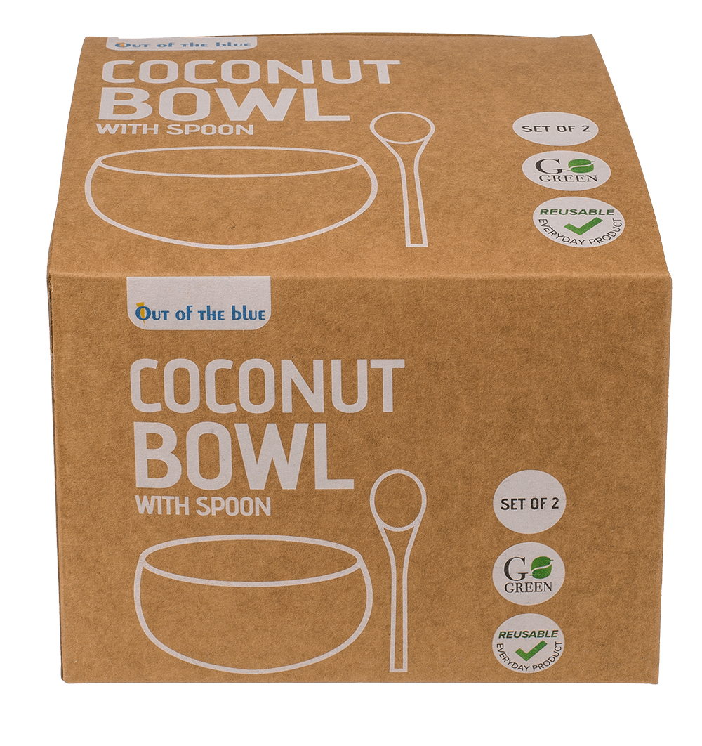 Coconut Bowl, set of 2 with 2 spoons,