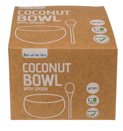 Coconut Bowl, set of 2 with 2 spoons,