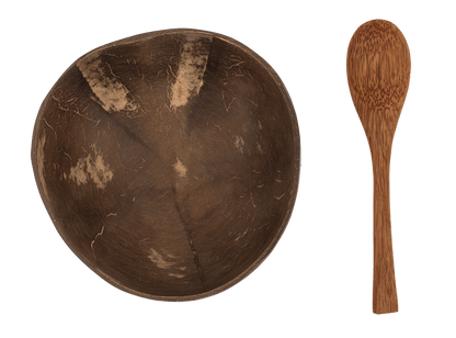 Coconut Bowl, set of 2 with 2 spoons,