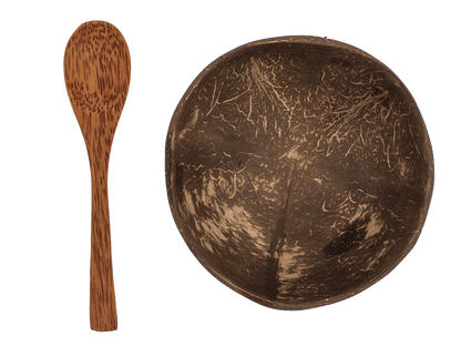 Coconut Bowl, set of 2 with 2 spoons,