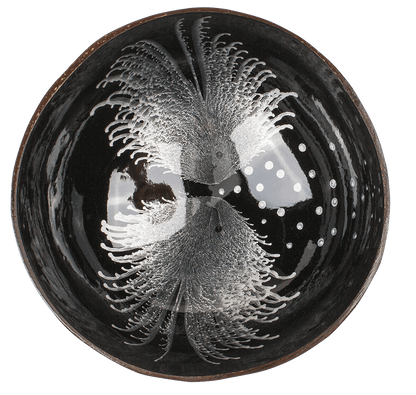 Coconut bowl, painted, 3 assorted,