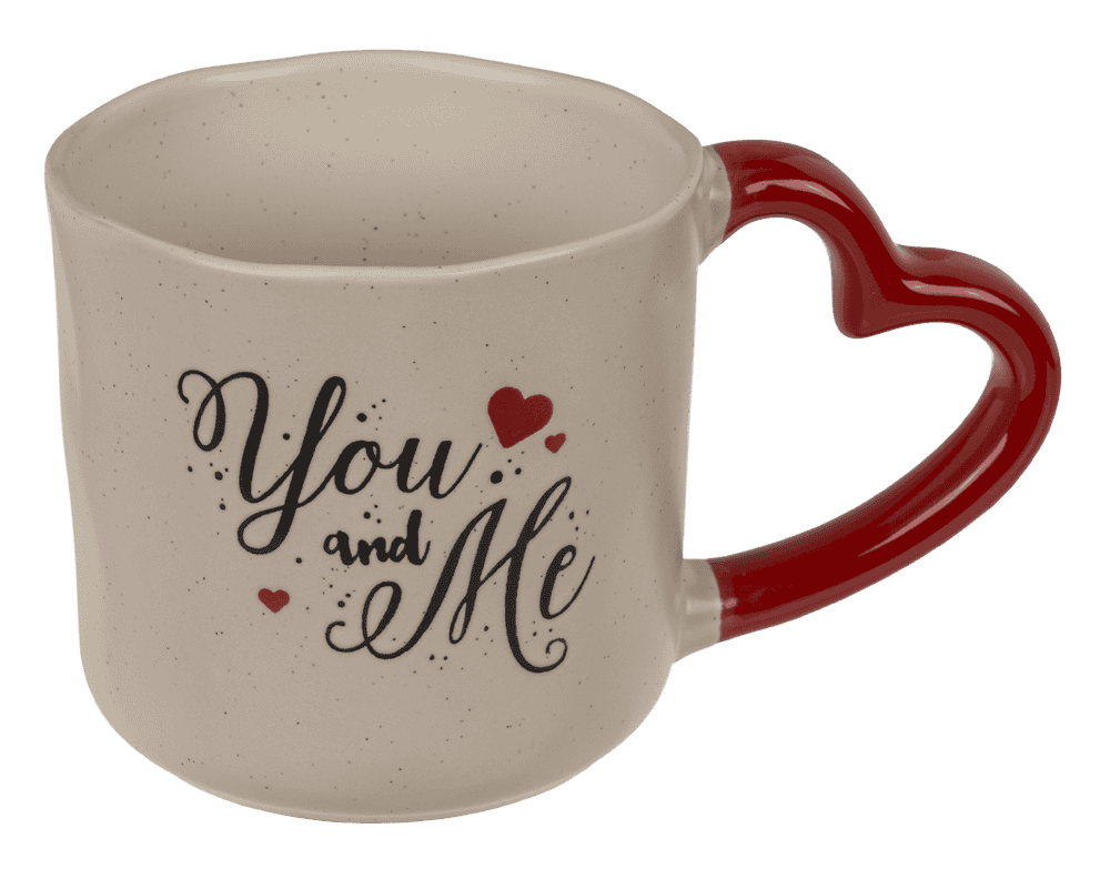Mug with handle in heart shape, Love,