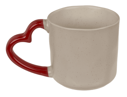 Mug with handle in heart shape, Love,