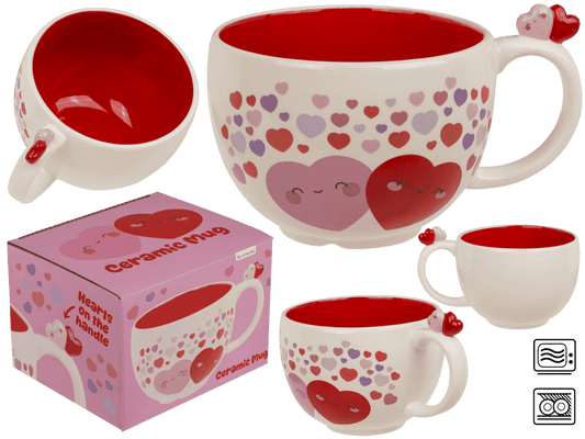 Cup, Hearts, with handle decoration,