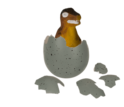 Growing dinosaur in egg,