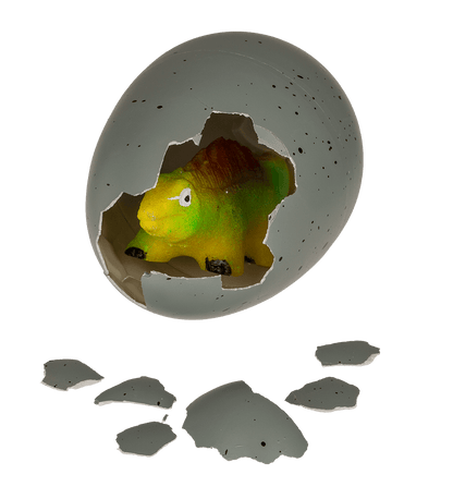 Growing dinosaur in egg,