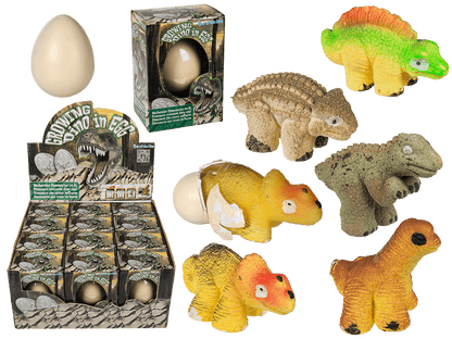 Growing mini dinosaur in egg,