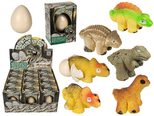 Growing mini dinosaur in egg,