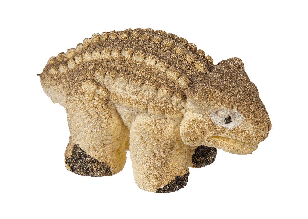 Growing mini dinosaur in egg,