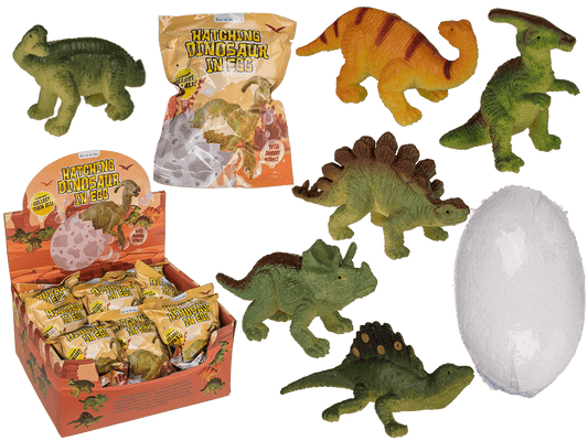 Hatching dinosaur in fizzy egg,