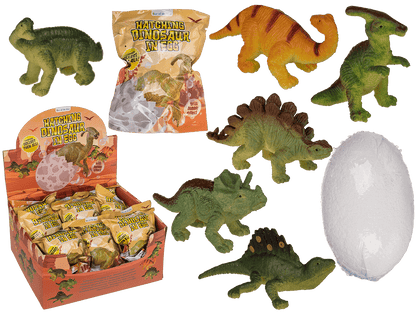 Hatching dinosaur in fizzy egg,
