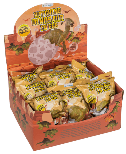 Hatching dinosaur in fizzy egg,